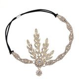 Daiiibabyyy  Art Deco Women 1920s Vintage Bridal Headpiece Costume Hair Accessories Flapper Great Gatsby Leaf Medallion Pearl Headband