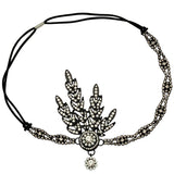 Daiiibabyyy  Art Deco Women 1920s Vintage Bridal Headpiece Costume Hair Accessories Flapper Great Gatsby Leaf Medallion Pearl Headband