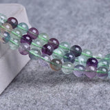 DAIIIBABYYY  -  Green Fluorite Crystal Round Loose Gem Beads 15" Strand 4 -10MM Pick Size For Jewelry Making