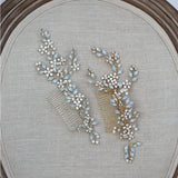 Daiiibabyyy  opal sophisticated rhinestone  bride hair comb wedding hair jewelry headdress