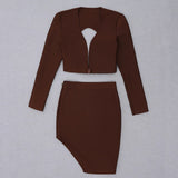 Daiiibabyyy New Women Sets 2 Piece Set Sexy Backless Top Mini Skirts Sets Party Club Two Piece Bandages Sets