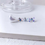 DAIIIBABYYY  -  1PC Bow-knot Helix Piercing Cartilage Earring Stainless Steel Colorful Acrylic Heart Ear Stud Tragus 16G Gauge Body Jewelry