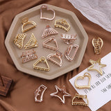 DAIIIBABYYY  - 1Pcs Simple Geometric Hollow Small Hair Claw For Women Girls Clamps Hair Crab Metal Hair Clip Claw Accessories Headwear