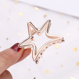 DAIIIBABYYY  - 1Pcs Simple Geometric Hollow Small Hair Claw For Women Girls Clamps Hair Crab Metal Hair Clip Claw Accessories Headwear