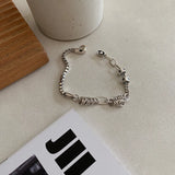 Daiiibabyyy 925 Sterling Silver Thai Silver Bracelet for Women Vintage Geometric Heart Love Lucky Punk Jewelry New Dropship