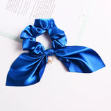 DAIIIBABYYY  -  New Chiffon Bowknot Elastic Hair Bands For Women Girls Solid Scrunchies Headband Hair Ties Ponytail Holder Hair Accessories