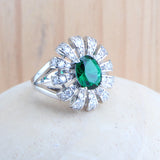 Daiiibabyyy Women Bridal Jewelry Sets 925 Sterling Silver Green Zircon Wedding Jewerly Earrings Rings Stones Bracelets Pendant Necklace Set