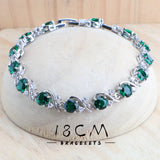 Daiiibabyyy Women Bridal Jewelry Sets 925 Sterling Silver Green Zircon Wedding Jewerly Earrings Rings Stones Bracelets Pendant Necklace Set