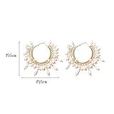 Daiiibabyyy  Newly Crystal Dangle Earrings Pearls Jewelry Boho Women Wedding Gifts Hot Party Statement Earrings Accessories
