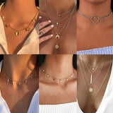 DAIIIBABYYY   -  Bohemian Cute Butterfly Choker Multilayer Necklace for Women Gold Silver Color Clavicle Chain Vintage Statement Chic Jewelry