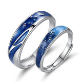 Daiiibabyyy  New Couple Rings Starry Night Van Gogh Never Fade Couple Rings Sun Moon Women Man Lovers Romantic Promise Art Ring
