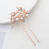 DAIIIBABYYY  - 1pc Bridal Hairpins Wedding Pearl Flower Crystal Bridesmaid Hair Pins metal gift women girl Hairdressing Hair Accessories