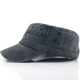 DAIIIBABYYY  - 1Pc Solid Color Men's Army Cap  Adjustable Flat Cap Classical Style Sunscreen Sun Hat Casual Hat