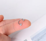 DAIIIBABYYY  -  1pcs New Style Stainless Steel Ear Piercing Cz Stud Earrings Snake Moon Round Ball Arc Cartilage Helix Conch Screw Back Earring