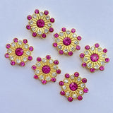 Daiiibabyyy 30/50pcs Shiny 14mm Multicolor snowflake Rhinestone Bezel For Scrapbook Cards Decoration DIY Jewelry Crafts Loose Beads F28