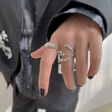 Daiiibabyyy 925 Sterling Silver Irregular Texture Twist Ring Female Simple Unique Design Sense Smooth Trend Fashion Party Couple