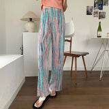 DAIIIBABYYY  -   Origami Green Pleated Pants Korean Fashion Bottoms High Waist Loose Colorful Wide Leg Pant Cyber Y2k Trousers Women