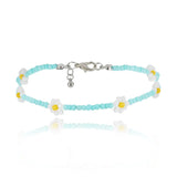 DAIIIBABYYY  -  Kpop Flower Anklet Bracelet Women  Fashion Colorful Seed Beads Chain Charm Bracelet On The Leg Boho Jewelry