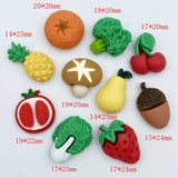 Daiiibabyyy 10pcs new resin Mixed fruits and vegetables flat back Cabochon Charm DIY Phone/Craft Decoration Accessories D15