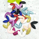 Daiiibabyyy 30pcs/lot 28*36mm Mixed Padded Shiny/Glittered Rabbit ear Shape Appliques For Kid DIY Patch And Baby Headwere Accessorie