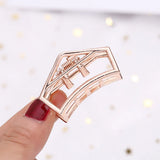 DAIIIBABYYY  - 1Pcs Simple Geometric Hollow Small Hair Claw For Women Girls Clamps Hair Crab Metal Hair Clip Claw Accessories Headwear