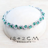 Daiiibabyyy Fine 925 Silver Ladies Jewelry Sets Green Zircon Bridal Earrings Rings Bracelets Pendant Necklace Set Wedding Jewelry For Women