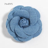 Daiiibabyyy 6Pcs  Headmade Flowers Boutique For Headbands Denim Fabric Flower For Baby Girls Hair Accessories