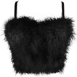 Daiiibabyyy Women Crop Tops  New Summer Cropped Tops Vest Tank Party Club Feather Sexy Tops Women Bra Push Up Bustier Female Tops