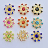 Daiiibabyyy 30/50pcs Shiny 14mm Multicolor snowflake Rhinestone Bezel For Scrapbook Cards Decoration DIY Jewelry Crafts Loose Beads F28