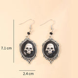 Daiiibabyyy Vintage Women's Skull Dangle Punk Earrings Goth Hanging Drop Pendant Retro Earrings Jewelry Accessories Gift
