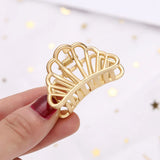 DAIIIBABYYY  - 1Pcs Simple Geometric Hollow Small Hair Claw For Women Girls Clamps Hair Crab Metal Hair Clip Claw Accessories Headwear