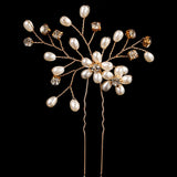 DAIIIBABYYY  - 1pc Bridal Hairpins Wedding Pearl Flower Crystal Bridesmaid Hair Pins metal gift women girl Hairdressing Hair Accessories