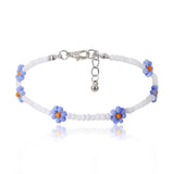 DAIIIBABYYY  -  Kpop Flower Anklet Bracelet Women  Fashion Colorful Seed Beads Chain Charm Bracelet On The Leg Boho Jewelry