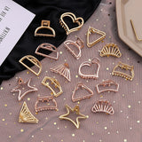 DAIIIBABYYY  - 1Pcs Simple Geometric Hollow Small Hair Claw For Women Girls Clamps Hair Crab Metal Hair Clip Claw Accessories Headwear