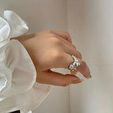 Daiiibabyyy Women Fashion Trendy Exaggerated Ring Punk Simple Style Female Cool Design Finger Creative Gold Silver Color Jewelry Gift Hot