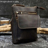 DAIIIBABYYY  -  Crazy Horse Leather Waist Belt Bag Multifunction Casual Daily wait pack Small Messenger Shoulder Bag mini Designer Phone Pouch