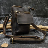DAIIIBABYYY  -  Crazy Horse Leather Waist Belt Bag Multifunction Casual Daily wait pack Small Messenger Shoulder Bag mini Designer Phone Pouch