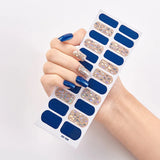 Daiiibabyyy 1sheet/22tips Full Cover Nail Art Adhesive Sticker DIY Manicure Snowflake Glitter Sequins Stripe Nail Art Decoration Stickers