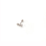 DAIIIBABYYY  -  1pcs New Style Stainless Steel Ear Piercing Cz Stud Earrings Snake Moon Round Ball Arc Cartilage Helix Conch Screw Back Earring