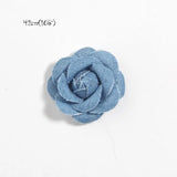 Daiiibabyyy 6Pcs  Headmade Flowers Boutique For Headbands Denim Fabric Flower For Baby Girls Hair Accessories