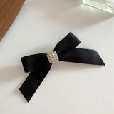 DAIIIBABYYY  -  All-match Hepburn black ~ hairpin French Korean Dongdaemun hairpin headdress ins wild bow with diamond hair accessories