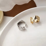 Daiiibabyyy Women Fashion Trendy Exaggerated Ring Punk Simple Style Female Cool Design Finger Creative Gold Silver Color Jewelry Gift Hot