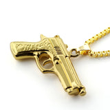 DAIIIBABYYY  -  Wholesale Fashion Mens Boys Necklaces Hand Pistol Gun Pendant Necklace Men Biker Black Gold-color Hip Hop Colar Jewelry