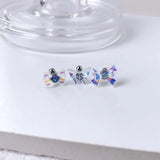 DAIIIBABYYY  -  1PC Bow-knot Helix Piercing Cartilage Earring Stainless Steel Colorful Acrylic Heart Ear Stud Tragus 16G Gauge Body Jewelry