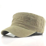 DAIIIBABYYY  - 1Pc Solid Color Men's Army Cap  Adjustable Flat Cap Classical Style Sunscreen Sun Hat Casual Hat