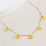 DAIIIBABYYY  -  Korean Flower Choker Necklace for Women Boho Acrylic Clavicle Chain Short Necklaces Fashion Jewelry
