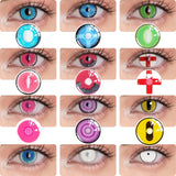 Daiiibabyyy  2Pcs/Pair Color contact lenses Cosplay Anime accessories Lenses anime White lenses Nezuko Pink Lens Halloween Eye Contact