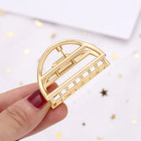 DAIIIBABYYY  - 1Pcs Simple Geometric Hollow Small Hair Claw For Women Girls Clamps Hair Crab Metal Hair Clip Claw Accessories Headwear