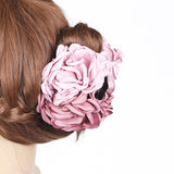 DAIIIBABYYY  -  New Fabric Big Camellia Flower Hair Claw Clips Barrettes Women Girls 11CM Plastic Ponytail Holder Hair Clamps Hair Accessories