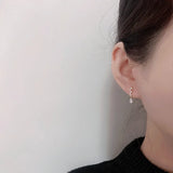 Daiiibabyyy Water Drop Crystal Earrings Micro-inlaid Zircon Small Sparkling Crystal Earrings Women Fashion Party Jewelry Accesso